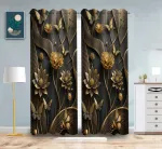2 Piece 3D Print Premium curtain