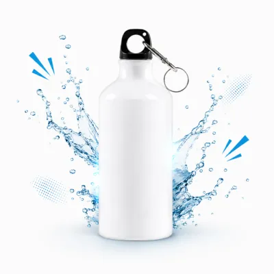 Water Bottle White 500ml – Lightweight Aircraft-Grade Aluminum Portable Sports & Travel Bottle with Glossy Finish & Carton Box (Model: INTE-7801)