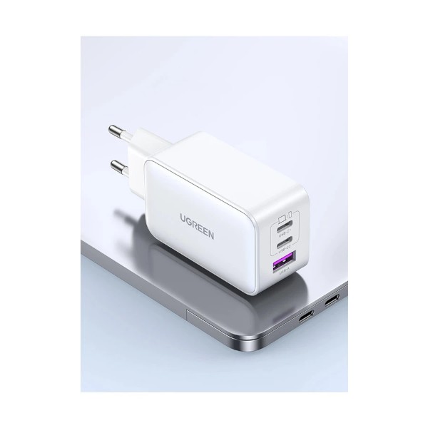 Ugreen Nexode CD244  65W GaN USB & Dual USB-C PD White Charger