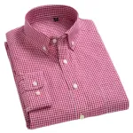 Men's Long Sleeve Office Check Shirt in Pure Cotton, M to XL