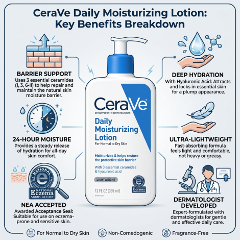 Cerave Daily Moisturizing Lotion For Normal To Dry Skin 355ml (USA)
