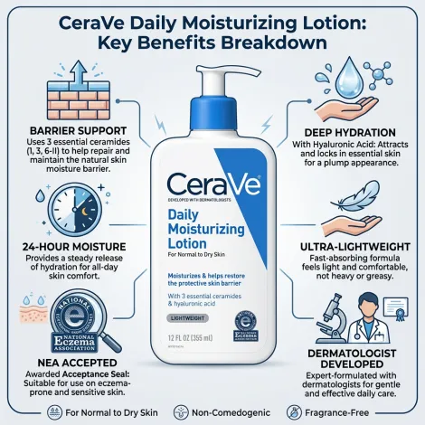 Cerave Daily Moisturizing Lotion For Normal To Dry Skin 355ml (USA)