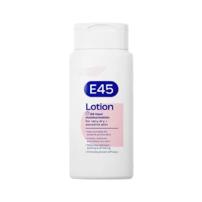 E45 24 Hour Moisturisation Lotion for Very Dry + Sensitive Skin 200ml (Spain)