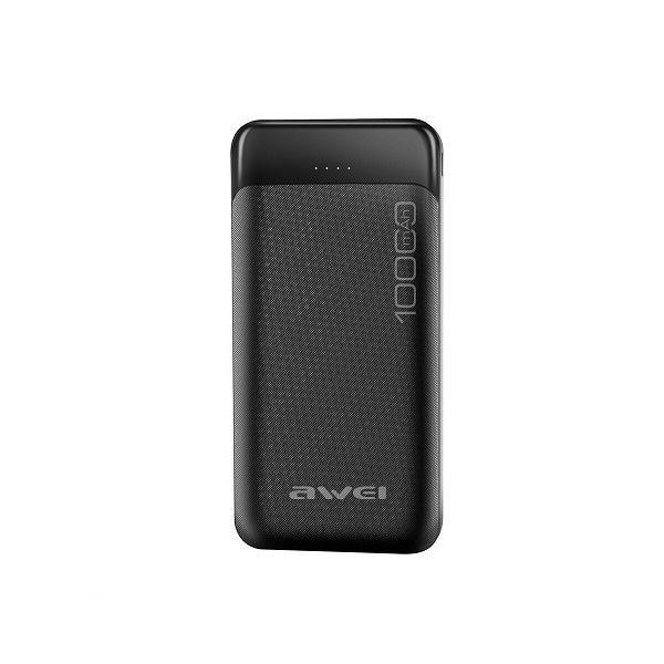 Awei P37K 10000mAh Fast Charging Power Bank- Black Color