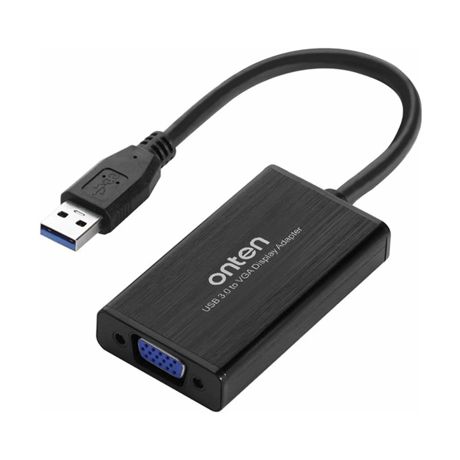 Onten OTN-5201 USB Male to VGA Female Black Converter