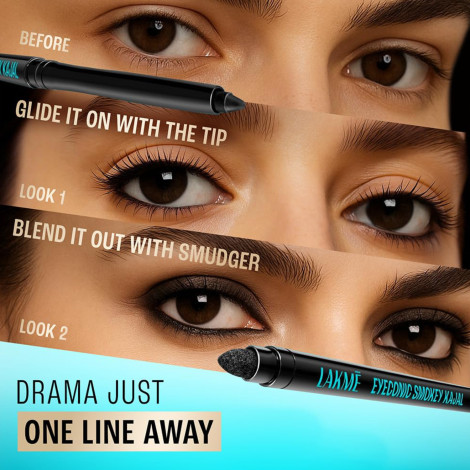 Lakeme 9to5 Eyeconic Smokey Kajal - Black (India)