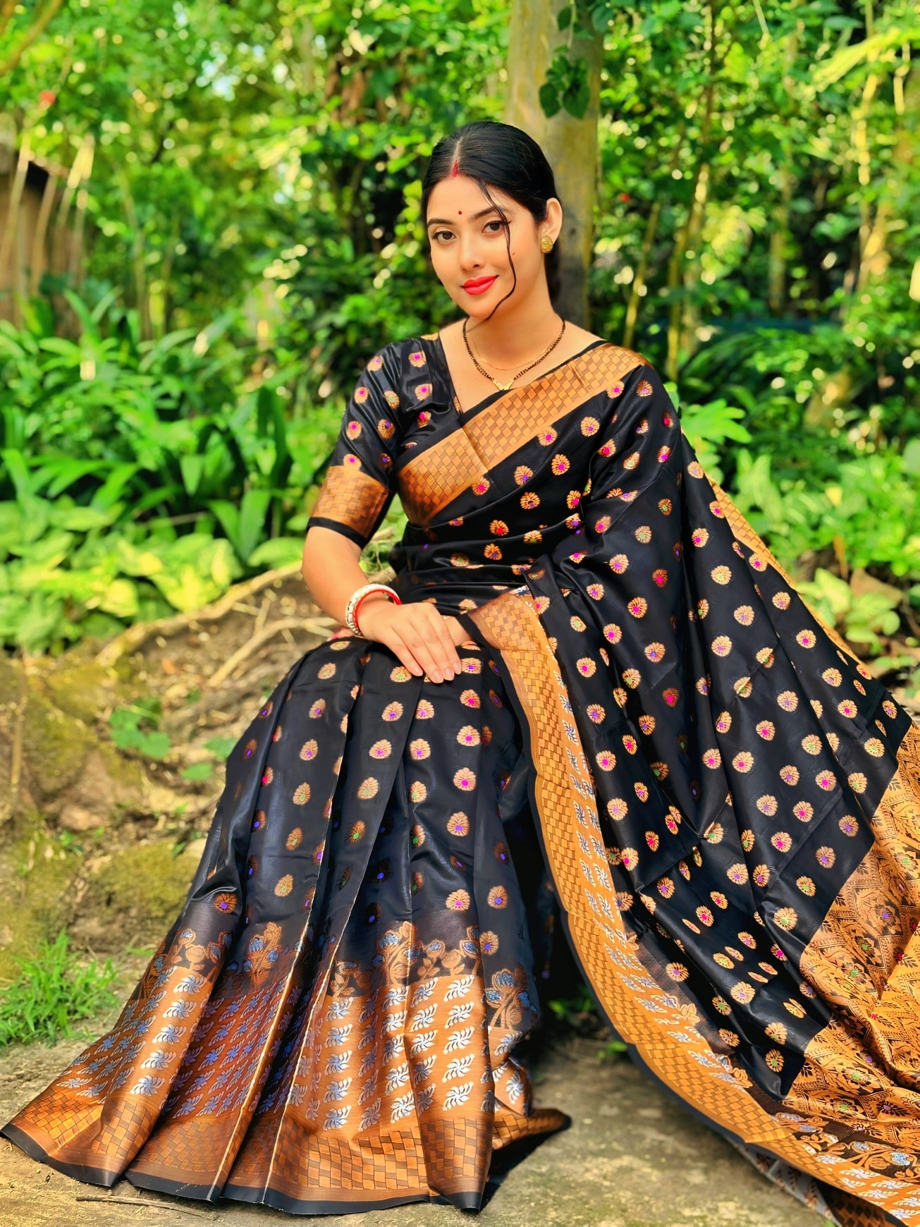 Lightweight Soft Silk Katan Saree with Zari Weave, 4 Colours