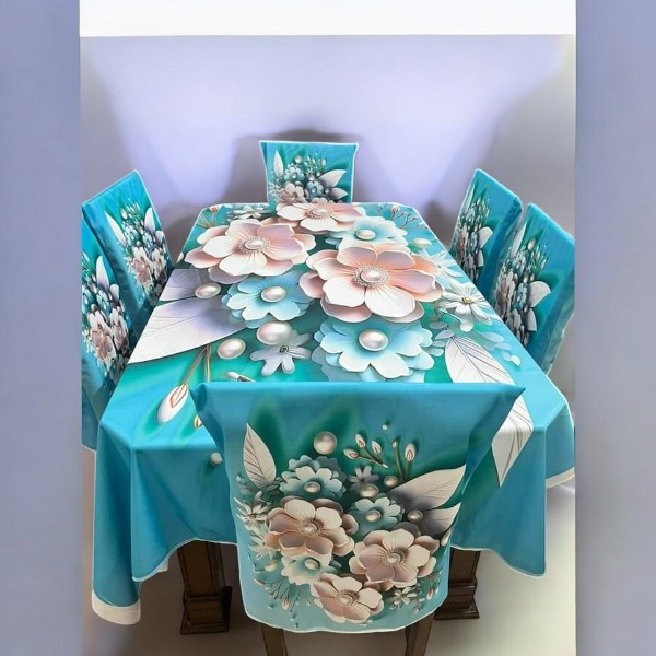 China Premium 3D Print Table Cloth Set