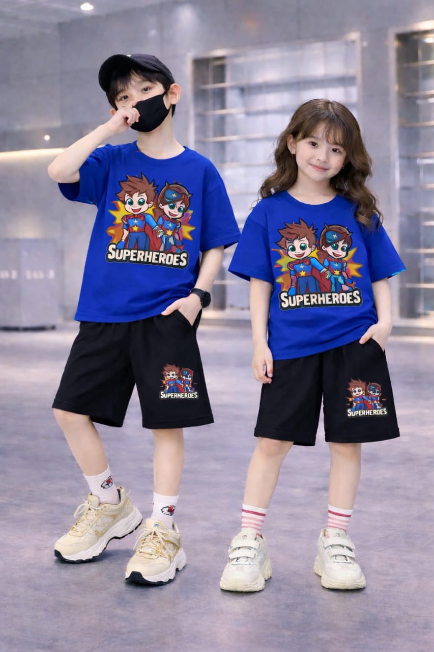 Boys' and Girls' Drop Shoulder T-Shirt and Pant Set, DTF Print