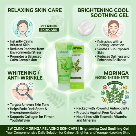 3W Clinic Moringa Brightening Cool Soothing Gel 160ml (Korea)