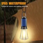 Solar rechargeable camping light, Hookup wire-free, New vintage tungsten, Three light modes, three styles