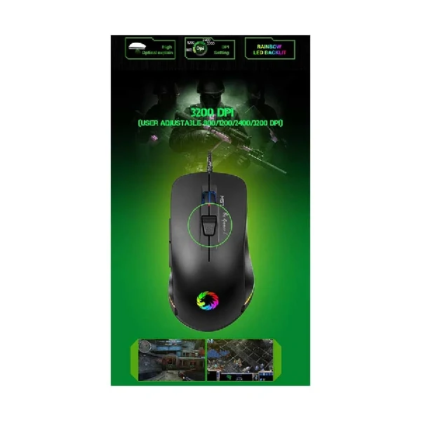 Gamemax MG7 Wired RGB Gaming Mouse with Mousepad