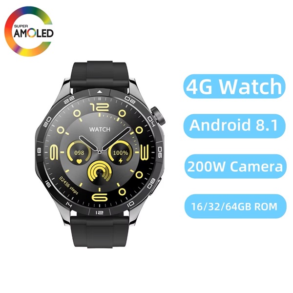 Smart Watch AMOLED Screen Camera SIM Call Precise Positioning Heart Rate Monitoring Android Smartwatch