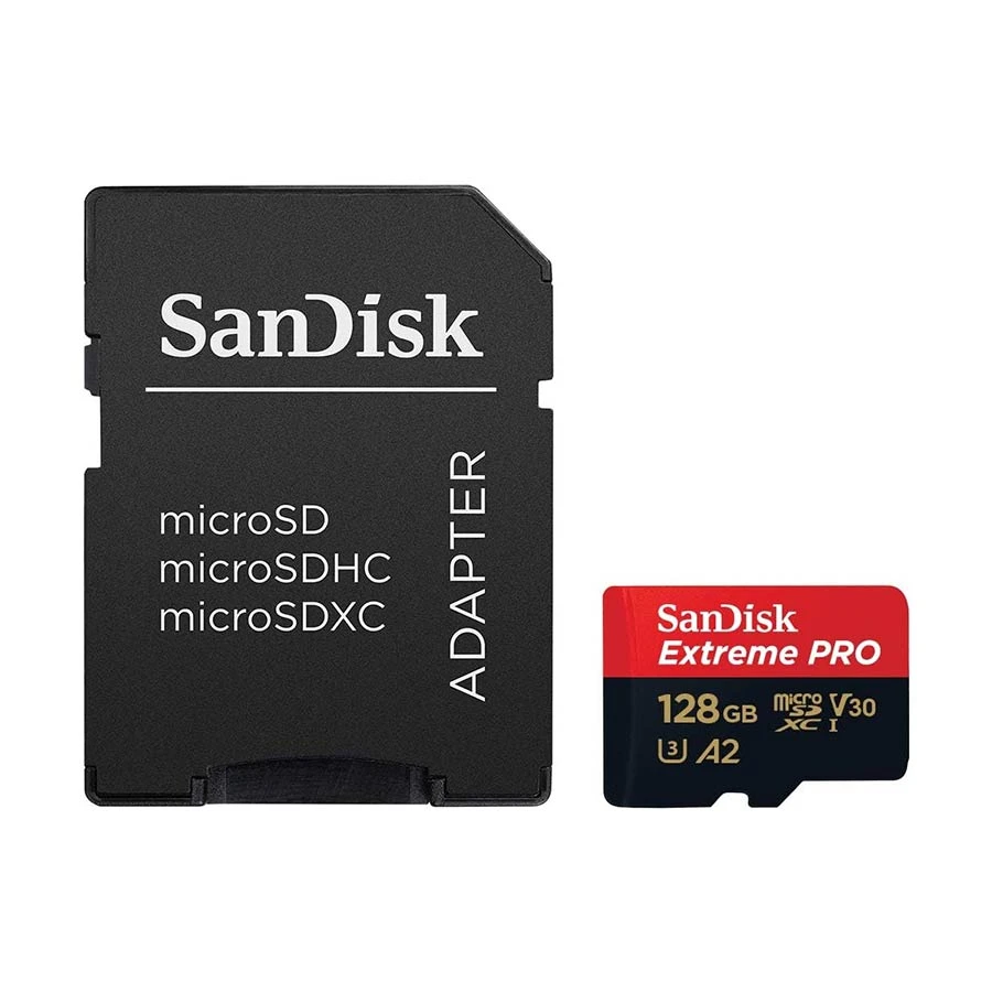 SanDisk Extreme Pro 128GB MicroSDXC Memory Card with Adapter