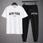 Men's Two-Piece Mesh Jersey Combo, Printed Tee and Trouser