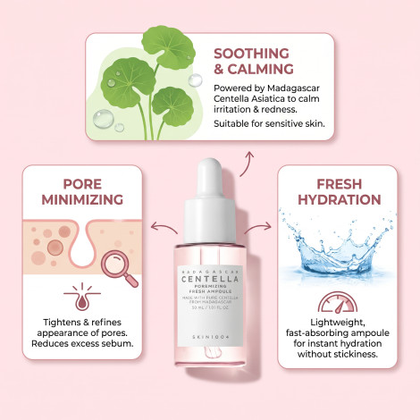 Skin 1004 Madagascar Centella Poremizing Fresh Ampoule 30ml (Korea)