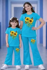 Kids' Half Sleeve Cotton T-Shirt and Pant Set, 160-170 GSM