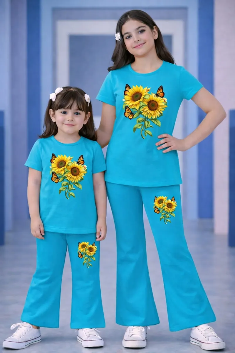 Kids' Half Sleeve Cotton T-Shirt and Pant Set, 160-170 GSM
