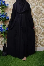 Embroidery and Stone Work Koti Borka with Hijab