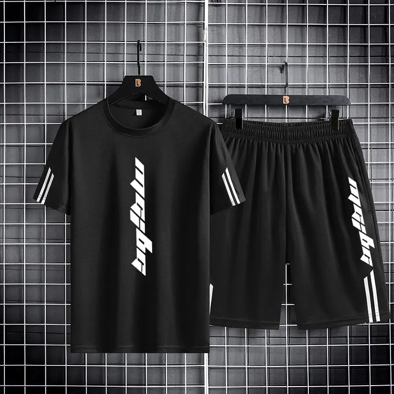 Men's Mesh T-Shirt with Short Pant, 160 GSM Two-Piece, 6 Colours