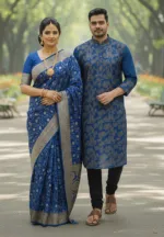 Silk Saree and Dhupian Panjabi Couple Set for Special Occasions