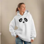 Premium Printed Ladies Winter Hoodie ( White )