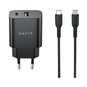 Havit ST926 USB & USB-C 20W Black Charger
