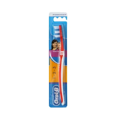 Oral-B 1 2 3 Classic 40 Medium - Maroon (India)