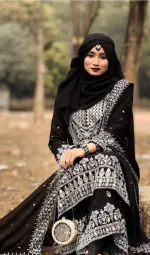 Soft Georgette Sequin Embroidery Three Piece with Inner, 6 Colours