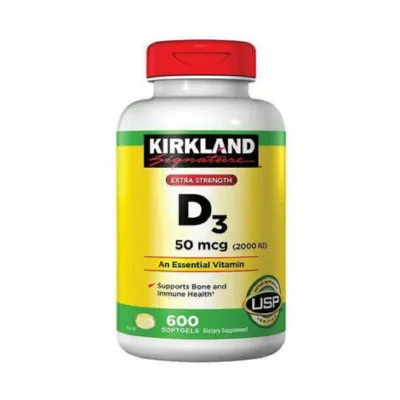 Kirkland Signature Extra Strength Vitamin D3 50 Mcg 2000 I.U. 600 Softgels (USA)