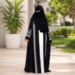 Premium 3-Piece Dubai Fabric Abaya Set with Original Embroidery (Koti, Inner & Hijab)