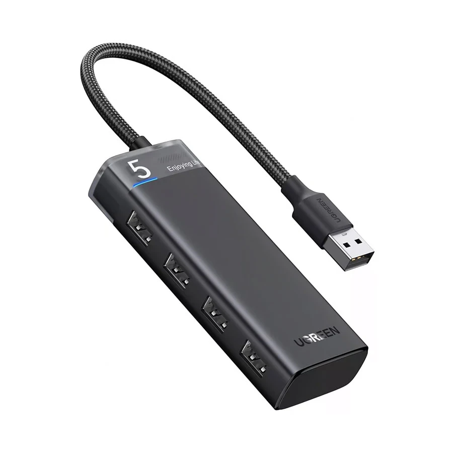 UGREEN CM653 15548 4 Port USB Hub with Type-C Power Port, Black