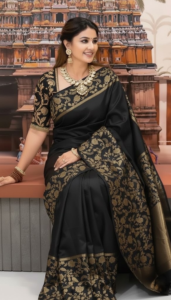 Rupkotha Katan Silk Saree with Boutique Design and Blouse