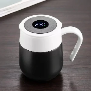 Temperature Display Coffee Mug with Handle – Black Color