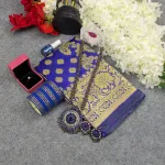 Premium Silk Katan Saree Combo Set - Blue