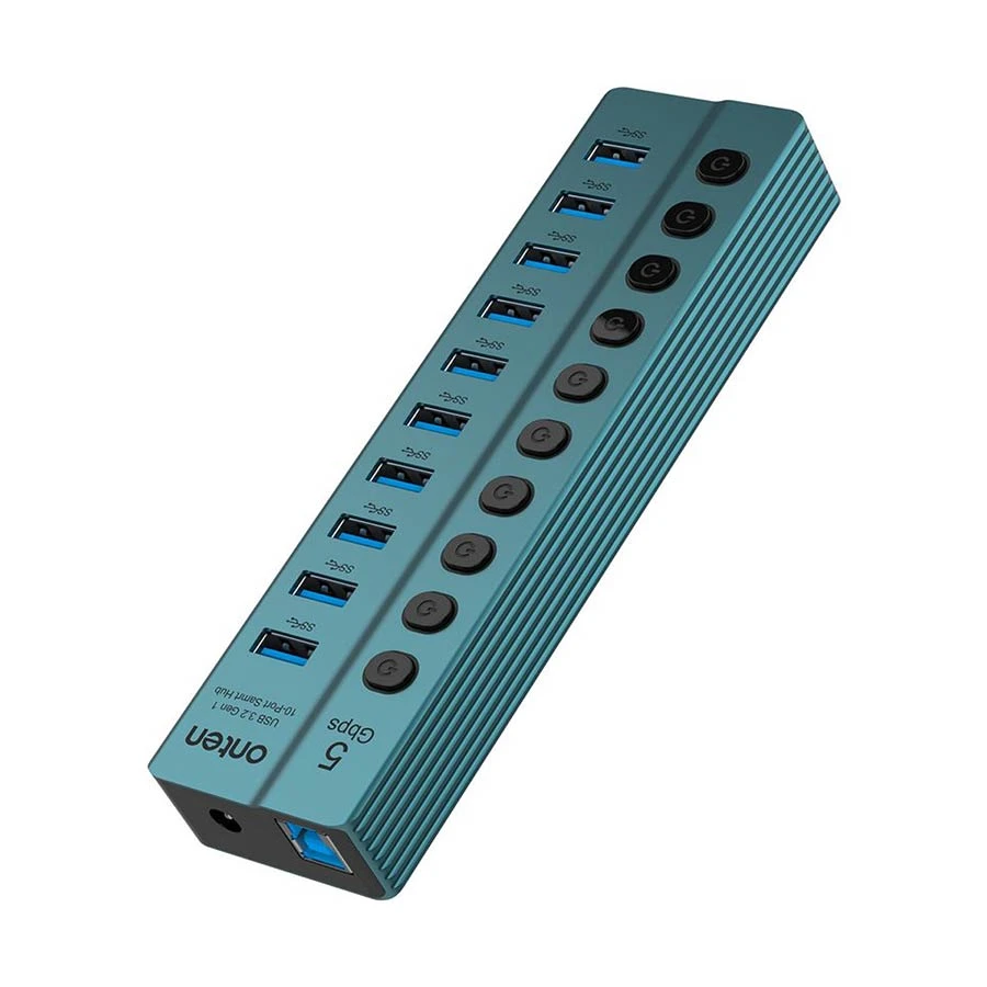 Onten OTN-5308 10 Port USB 3.2 Gen 1 Hub, Gray