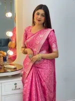 Lightweight Kanjivaram Silk Saree with Running Blouse, 6 Colours