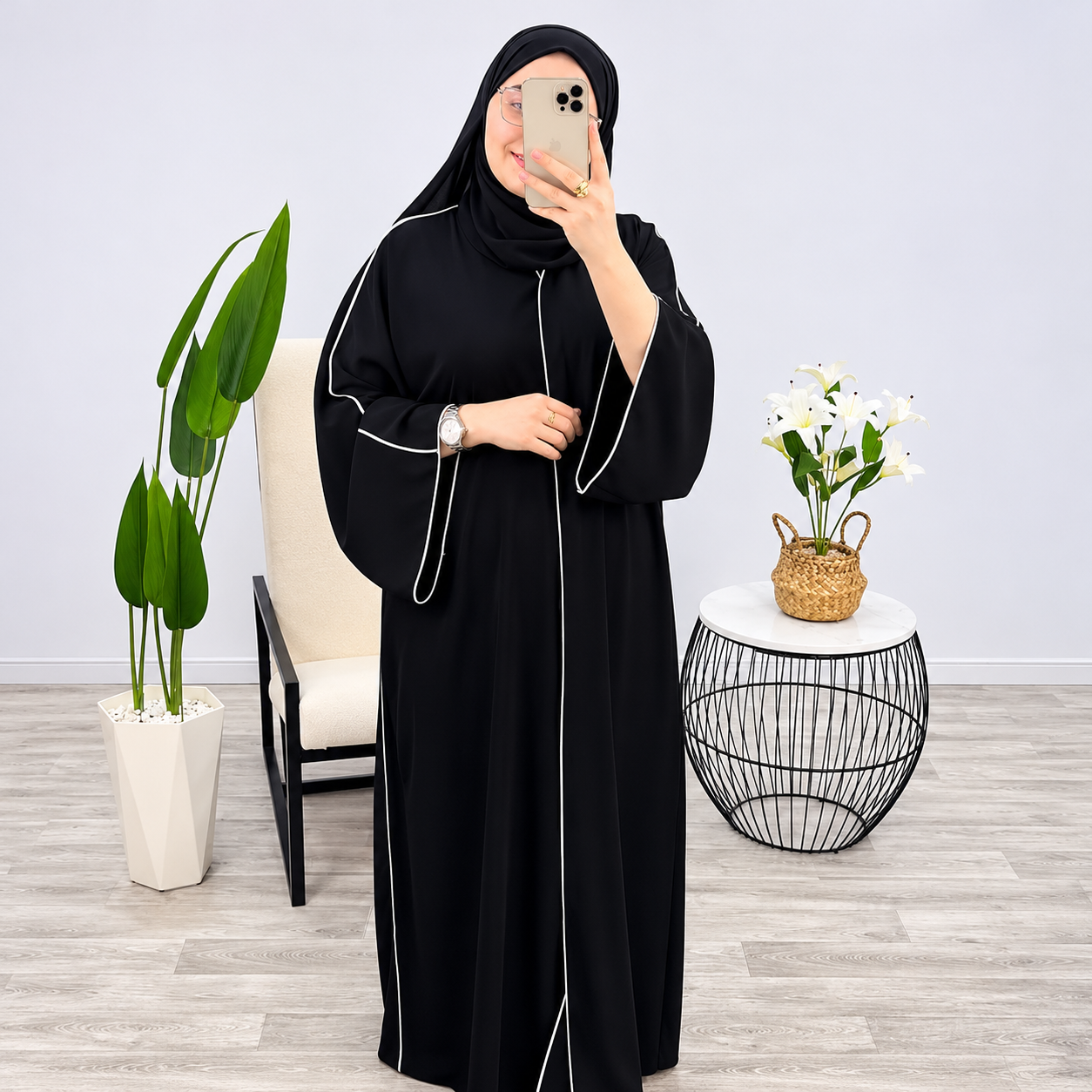 Premium One-Piece Gown Burqa Set (with Hijab)