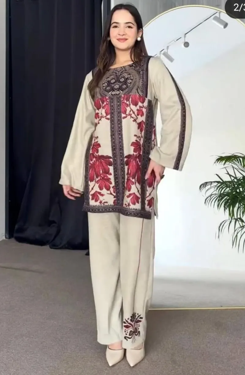 Dubai Silk Digital Print Two Piece for Women, 4 Colours