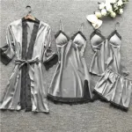 Women's Satin Nightwear Set, Nightie, Top and Short Pant