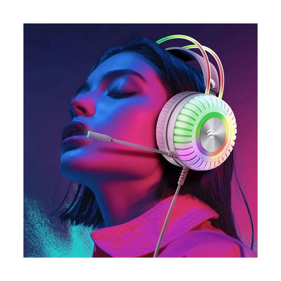 Havit Gamenote H2046U Wired White-Grey RGB Gaming Headphone