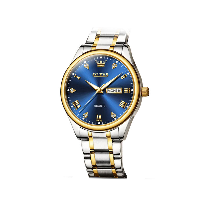 Olevs 5563 Luxury Fashion Round Women’s Watch – Silver & Blue