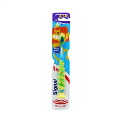 Signal Sticky Feet Ultra Soft Small Head Kids Toothbrush Age 3-8 (Singapore)
