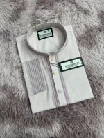 Men's Embroidery Work Panjabi in One Colour, Sizes M to XL