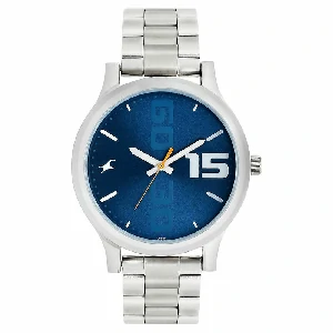 Fastrack NS38051SM05 Bold Quartz Analog Blue Dial Stainless Steel Strap Watch