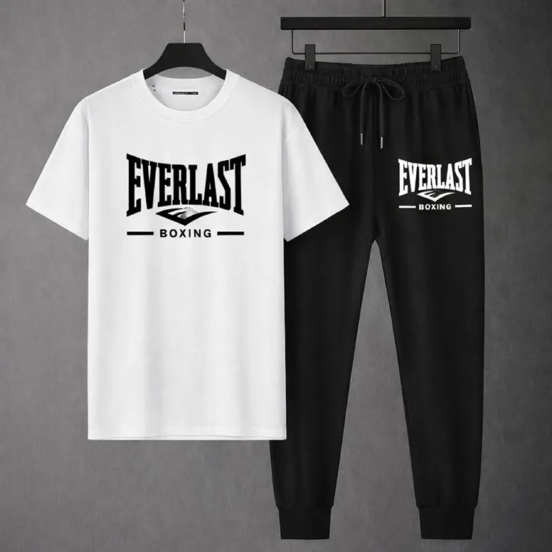 Men's Mesh Fabric Tee and Full Pant Two-Piece Set, 6 Colours