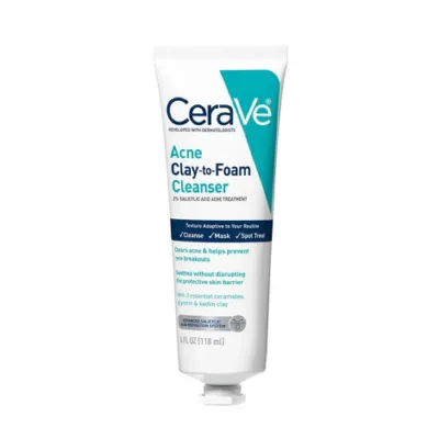 Cerave Acne Clay-to-Foam Cleanser 118ml (USA)