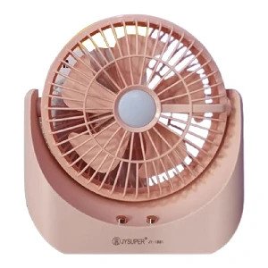 JYSUPER JY-1881 Rechargeable Strong Wind Up-Down Movable Portable 8'' Desk Fan With LED Lamp