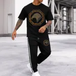 Men's Pure Cotton T-Shirt and Trouser Combo, 180 GSM Tee, 6 Colours