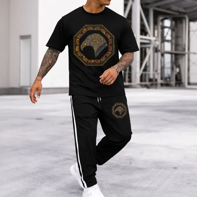 Men's Pure Cotton T-Shirt and Trouser Combo, 180 GSM Tee, 6 Colours